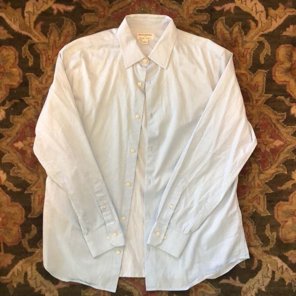 Baby Blue pinstripe Banana Republic Shirt